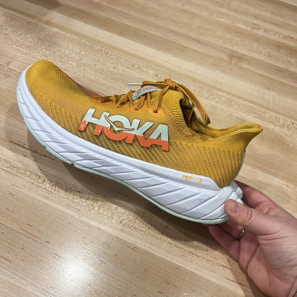 Men's Hoka One One Carbon X 3 Running Shoes Radiant Orange Size 12 US Used - Picture 7 of 10